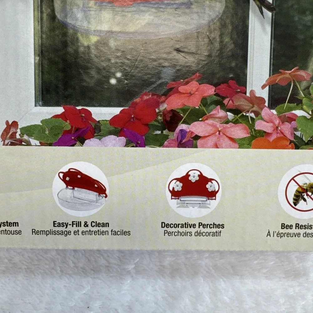 Nature's Way Nectar Series Hummingbird Window Feeder 8oz Red WWTWF1‎